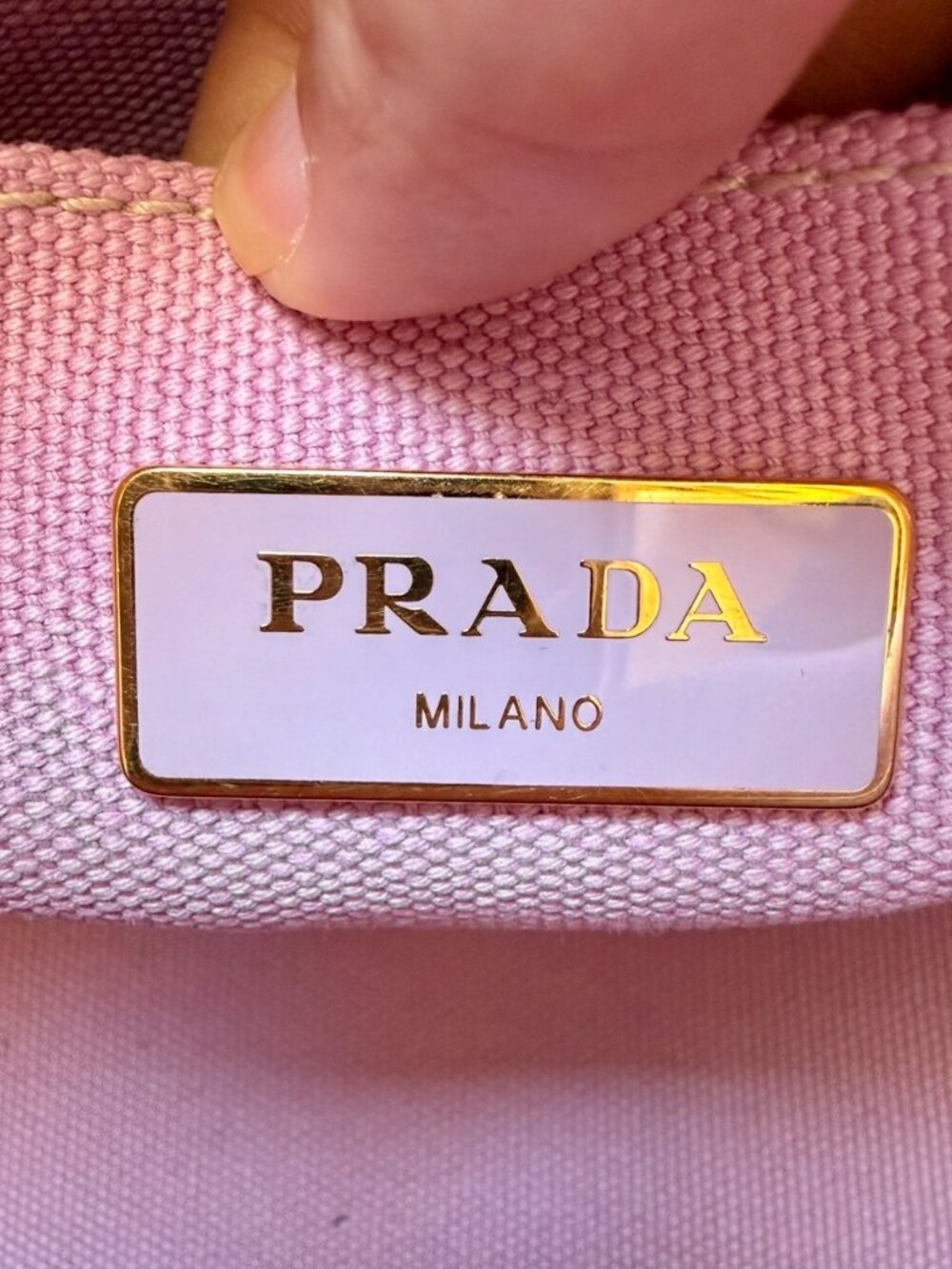 Prada Light Pink Small Canvas Canapa Shoulder Crossbody Bag - Picture 13 of 16